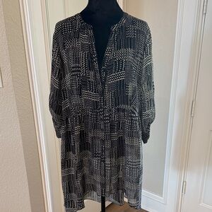 Cato Monochrome Patterned Hi-Lo blouse